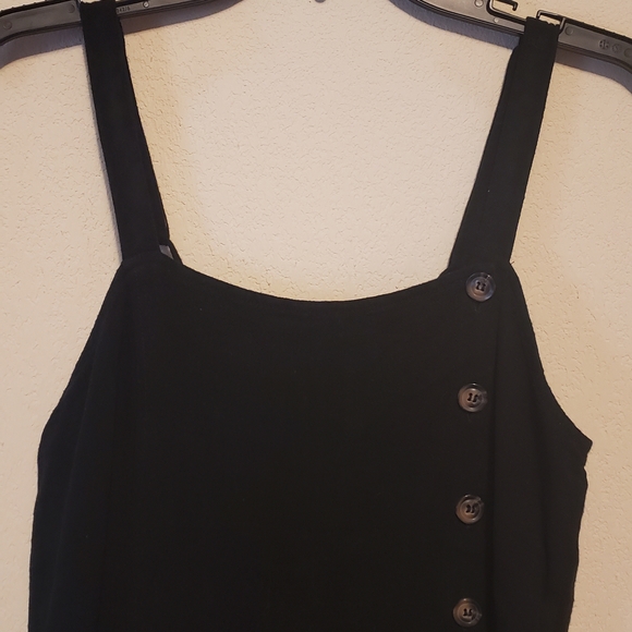 Chic Black Button-Accent Kids Dress - Picture 3 of 5